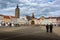 CESKE BUDEJOVICE, CZECHIA - SEPTEMBER 2, 2022: Main square of largest city in South Bohemia region