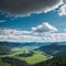 Ceske Stredohori aerial panorama landscape view from lookout tower Stribrnik, Rozhledna St brn k (Frotzelova