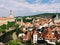 Cesky Krumlov - Czech Republic - May 2016. View of the old city center, the castle and Vltava. Is an object of UNESCO