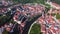 Cesky Krumlov, Czech Republic. View over the historical part Cesky Krumlov with Vltava river.