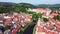 Cesky Krumlov, Czech Republic. View over the historical part with Vltava river.