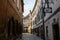 Cesky krumlov town alleyway