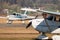 Cessna 172 and Piper PA28-181 Archer II airplane in Wangen-Lachen in Switzerland