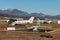 Cessna 172 and Piper PA28-181 Archer II airplane in Wangen-Lachen in Switzerland