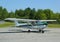 Cessna 172P plane in Hancock County Bar Harbor airport in Maine