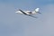 Cessna 680 Citation Sovereign business jet taking off in Zurich in Switzerland