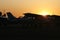 Cessna aircraft at sunset