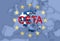 CETA - comprehensive economic and trade agreement on Euro background, Greece map