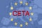 CETA - comprehensive economic and trade agreement on Euro Union and Europe map