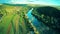 Cetina river near town Sinj in Croatia, aerial