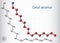 Cetyl alcohol, palmityl alcohol molecule. Used in cosmetic industry, in pharmaceutical preparations. Structural chemical formula,