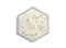 Cetyl Esters Wax in hexagonal molecular shaped container on white background