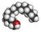 Cetyl or palmityl alcohol molecule. Constituent of cetostearyl alcohol cetearyl alcohol, cetylstearyl alcohol. 3D rendering..