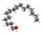 Cetyl (or palmityl) alcohol molecule. Constituent of cetostearyl alcohol (cetearyl alcohol, cetylstearyl alcohol). 3D rendering.