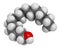 Cetyl (or palmityl) alcohol molecule. Constituent of cetostearyl alcohol (cetearyl alcohol, cetylstearyl alcohol). 3D rendering.