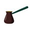 Cezve or ibrik - old coffee pot with a long handle. Turkish brewing pot