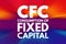 CFC - Consumption of fixed capital acronym, business concept background