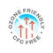 CFC Free, ozone friendly vector round icon badge