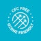 CFC Free, ozone friendly vector round icon badge