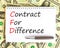 CFD symbol. Concept words CFD contract of difference on beautiful white note. Dollar bills. Beautiful background from dollar bills