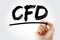 CFD â€“ Contract For Difference acronym with marker, business concept background