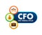 CFO - Chief Financial Officer. Senior manager responsible. Vector stock illustration.