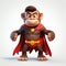 Cg Monkey With Red Cape: Realistic And Vibrant Superhero Renderings