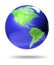 CGI earth globe with America focus