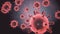 CGI imagery of the COVID-19 coronavirus also known as 2019-nCov and first reported in Wuhan, China. Bright red virus