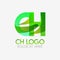 The CH logo with striking colors and gradations, modern and simple for industrial, retail, business, corporate. this HC logo made