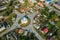 Chachersk, Gomel Region, Belarus. Aerial View Of Skyline Cityscape. Old Transfiguration Church. Historical Heritage In