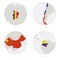 Chad, Chile, China, Colombia map contour and national flag in a circle