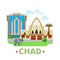 Chad country design template Flat cartoon style we