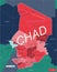 Chad country detailed editable map