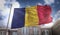 Chad Flag 3D Rendering on Blue Sky Building Background