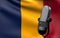 Chad flag with microphone 3d rendering image