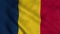 Chad flag waving in the wind with highly detailed fabric texture. Seamless loop, 4K