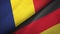 Chad and Germany two flags textile cloth, fabric texture