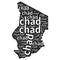 Chad map with name. isolated white background