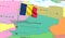 Chad, N Djamena - national flag pinned on political map