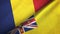 Chad and Niue two flags textile cloth, fabric texture