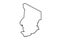 Chad outline map country shape