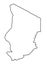 Chad outline map vector illustration