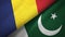 Chad and Pakistan two flags textile cloth, fabric texture