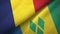 Chad and Saint Vincent and the Grenadines two flags textile cloth