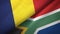 Chad and South Africa two flags textile cloth, fabric texture