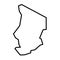 Chad vector country map thick outline icon