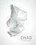 Chad vector polygonal silver map of Africa