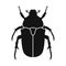 Chafer vector icon. Black silhouette of chafer beetle. Insect icon isolated