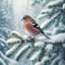 Chaffinches sit on snow covered beaches during cold spell